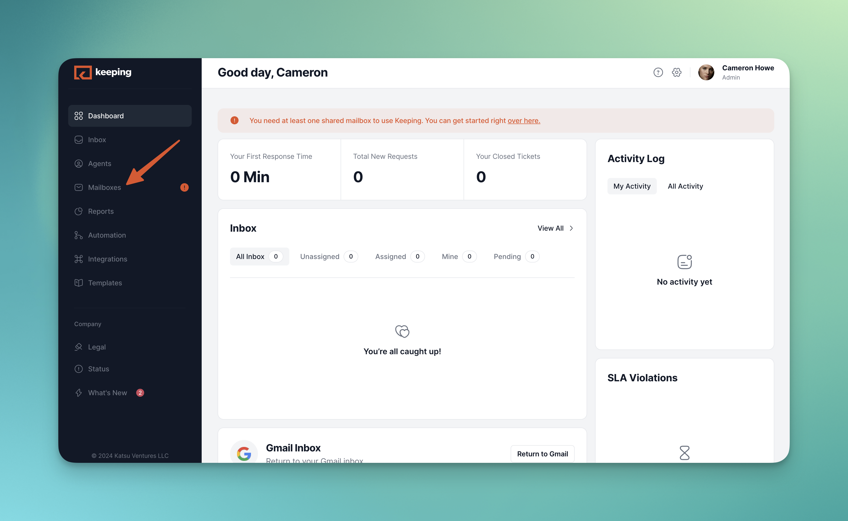 Homepage of Keeping Settings